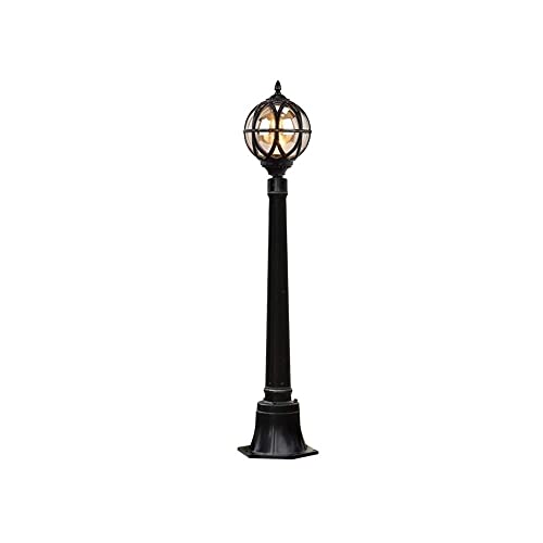 Lights Outdoor Courtyard E27 Column Light Villa Landscape Lighting Fixture European Traditional Mediterranean Aluminum Ball Streetlight Glass Globe Waterproof Lawn Light Garden Community Park Pathway
