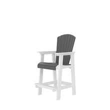 SRECELL HDPE Outdoor Tall Adirondack Bar Chairs Set of 2, All-Weather Patio Bar Stools with High Back & Wide Armrests, Heavy Duty Balcony Counter Height Chairs for Backyard Garden Deck Porch, White Gr