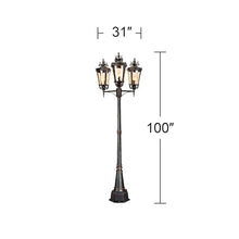 John Timberland Marseille Traditional Outdoor Post Light 3-Light Fixture Veranda Bronze