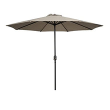 ARGENTFLUX 270cm/9ft Octagonal Iron Patio Table Umbrella, Outdoor Market Umbrella with Crank, 8 Ribs, Sun Shade Parasol(Khaki)