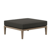 Modway Northlake Teak Outdoor Loveseat and Ottoman Set in Weathered Flint Gray – 2-Piece Outdoor Furniture Set with Weather-Resistant Cushions