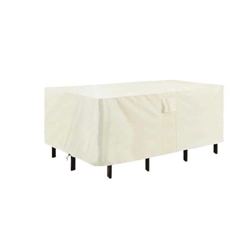CHYLMAPHEN 420D Heavy Duty Outdoor Garden Furniture Cover for Sofa Waterproof Wind-Proof Couch Cover for Patio Sofas(Beige,270x180x89cm)