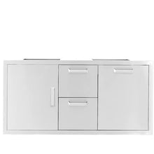 BBQGUYS 42-in Contempo/Traditional Stainless Steel Door, Double Drawer & Roll-Out Trash Bin Combo Signature - BBQ-DDC-42TR
