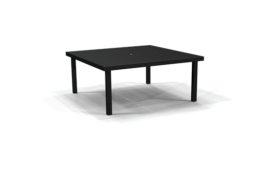 Winston Solid Top 44" Square Chat Table, Textured Pewter