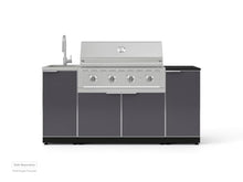 NewAge Products Classic Series 5PC Aluminum Slate Gray Modular Outdoor Kitchen Grill Island with 40" Performance Grill NG - 24"D x 72"W x 57.15"H