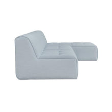NADAAL STUDIOS Auvian 3-Piece Outdoor Lounge, Modular, Tufted Cushions, Polyester Upholstery, Quick-Dry Foam, Aluminum Frame, Light Blue