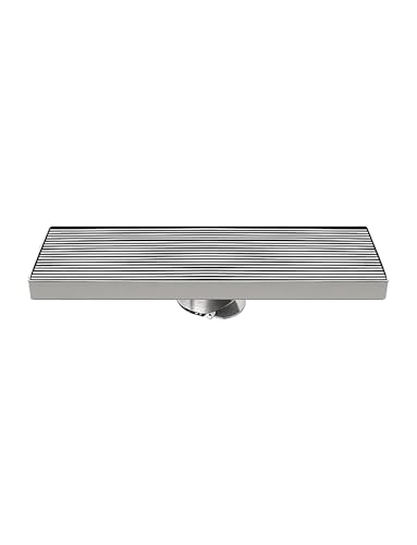 WQPMRMG Linear Stainless Steel Outdoor Shower Drain with Odor Trap – Perfect for Patios & Terraces, Central Drainage System for Efficient Water Flow, Quick Drying & Easy Installation