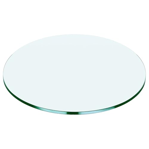 Virelix 45" Round Tempered Glass Table Top, Clear Surface Flat Polished Edge for Furniture Protection Patio Dining Coffee End Tables (45 inch)