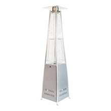 Afuera Living 42,000 BTU Metal Round Outdoor Patio Heater, Stainless Steel, Silver Finish, Pyramid Design with Wheels, Automatic Shut-Off, 90 in Height for Residential or Commercial Outdoor Spaces