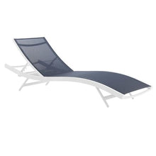 Pemberly Row Mesh Aluminum Patio Chaise Lounge Set of 4 Navy