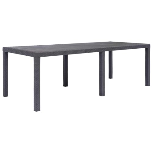 LMTYOENFG 86.6 in Outdoor Garden Table 8 Person Rattan Look Plastic Brown