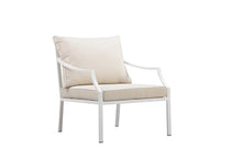 Pemberly Row 4-Piece Modern Outdoor Sofa Set, Aluminum Frame, White Finish, Includes 2 Chairs, 1 Sofa, 1 Coffee Table with Tinted Glass, Fade Resistant, Built for Patio or Backyard Lounge Spaces