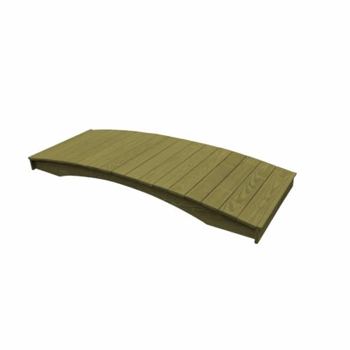 Keystone Amish Co. Pressure Treated Pine Plank Garden Bridge, 3' x 10', Linden Leaf Stain