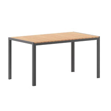 Flash Furniture Commercial Grade 55x31 in Metal Dining Table, Natural/Gray