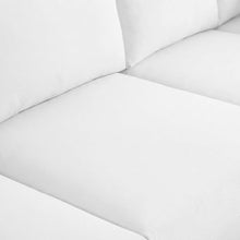 Outdoor Escape White Fabric Outdoor Patio Modular Sectional, Cushioned Seating, Durable Frame, Contemporary Style, Suitable for Outdoor Living Spaces
