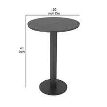 BenJara BM287741 43 in. Keli Aluminum Foldable Design Outdoor Bar Table Smooth Gray