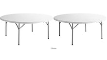 Pack 2 180cm / 72" Round Folding Table Round Fold Up Table Granite Outdoor Table White Round Folding Table Plastic Round Folding Table Banquet Folding Table 72 Inch Round Table Large Plastic Table