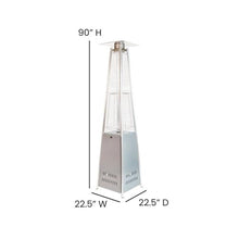 Afuera Living 42,000 BTU Metal Round Outdoor Patio Heater, Stainless Steel, Silver Finish, Pyramid Design with Wheels, Automatic Shut-Off, 90 in Height for Residential or Commercial Outdoor Spaces