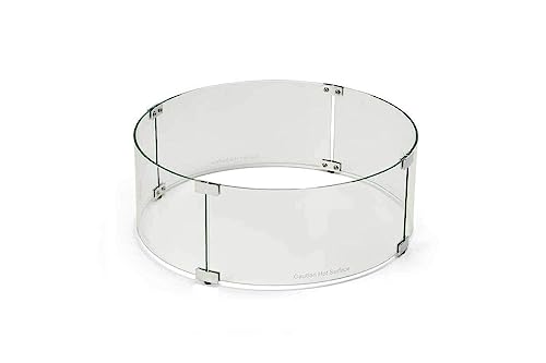 HPC Fire Round Fire Pit Glass Wind Guard (WG48-RD), 48-Inch