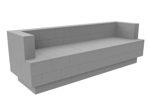 EverBlock 8’ Sofa with Cantilever Kit | Modular Seating Bench & Lounge | Giant Building Blocks | Easy to Connect & Reuse | Indoor & Outdoor Use | Build Displays & Structures | Light Gray
