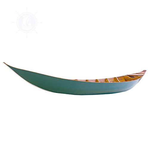 Old Modern Handicrafts South East Asia Sampan Boat Teal Bottom