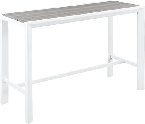 Meridian Furniture 380-T Nizuc Collection Modern | Contemporary Outdoor Patio Bar Table with Durable Aluminum Frame