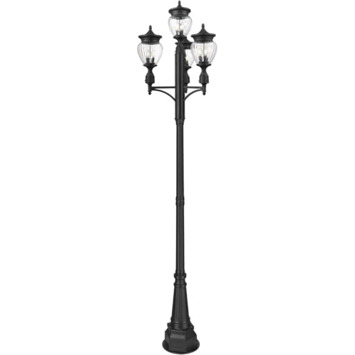 Z-Lite Davina 3 Light Outdoor Post Mounted Fixture Black