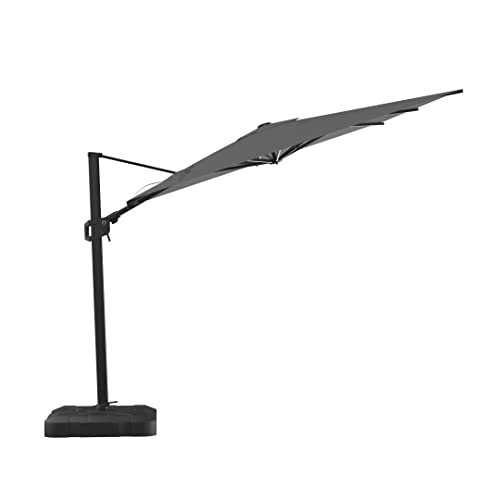 Midtown Umbrellas 9x9 Ft Outdoor Cantilever Patio Umbrella Sunbrella Cast Slate