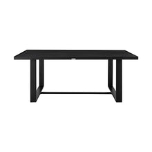 Armen Living Felicia Outdoor Patio 7-Piece Dining Table Set Aluminum Grey Rope Cushions Black