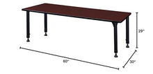 Regency Kee 60" x 30" Height Adjustable Classroom Table Mahogany Brown