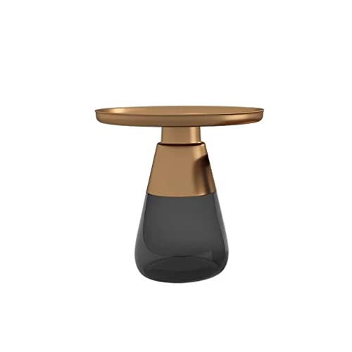 DIEYPOL Coffee Table Coffee Table Living Room Home Round Tea Table Balcony Small Table Simple Glass Combination Furniture Mesa para Centro De Sala(B)