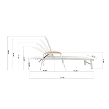 Hassyee All Weather Outdoor Chaise Lounge w/Aluminum Frame for Poolside, Sunbathing Lounger w/Mesh Seating for Balcony, Patio Reclining Sunbed w/Adjustable Backrest for Porch (White-Set of 2)