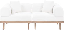 Meridian Furniture 55036Cream-S2B Laguna Collection Modern | Contemporary Outdoor Patio 2Pc. Modular Loveseat, Teak Finish Aluminum, Waterproof Olefin Fabric, 71" W x 35.5" D x 28.5" H, Cream