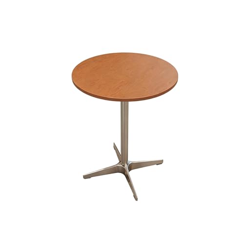 JOSOGO Wood Top Bistro Table, Round/Square with Metal Pedestal Base, Sturdy Space-Saving, Multipurpose Table for Kitchen, Cafe, Balcony Home(D,50cm)