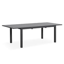 Aluminum Extendable Outdoor Dining Table, 68"-91.5" Adjustable Length Oversized Patio Table for 6-10 People, All-Weather Patio Dining Table with Adjustable Feet for Deck Balcony Garden, Grey
