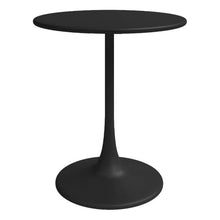 Pemberly Row Modern Steel Bistro Table, 24" D x 30" H, Black Weatherproof Finish, Round Top Design, Indoor/Outdoor Dining or Patio Table, Midcentury Minimalist Style, Durable Space-Saving Small Table