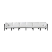Outdoor Escape White Fabric Outdoor Patio Modular Sectional, Cushioned Seating, Weather-Resistant Material, Contemporary Style