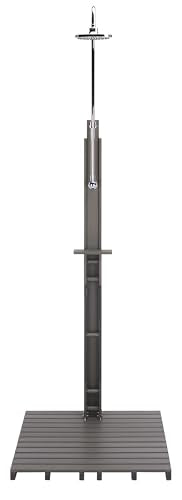 SEI Outdoor Patio Furniture - Outdoor Shower - Transitional Design Light Grey & Silver Metal - Ideal for Pool Area, Backyard (OD8901)