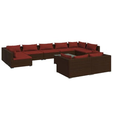WEHUOSIF Garden Lounge Set Brown Poly Rattan Cinnamon Red
