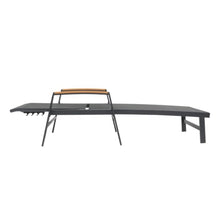 Hassyee All Weather Outdoor Chaise Lounge w/Aluminum Frame for Poolside, Sunbathing Lounger w/Mesh Seating for Balcony, Patio Reclining Sunbed w/Adjustable Backrest for Porch (Black-Set of 1)