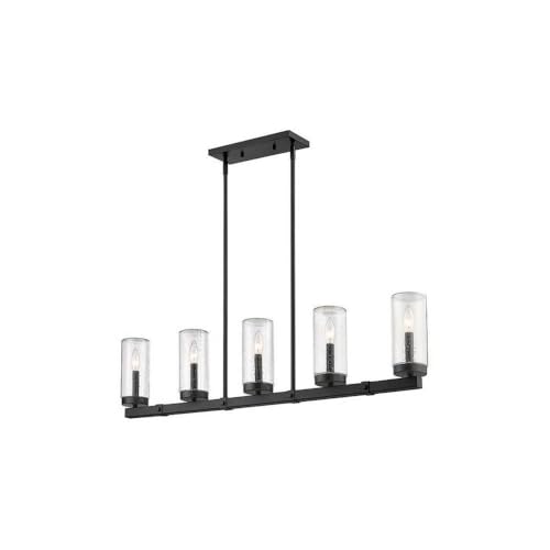 Bailey Street Home 5 Light Outdoor Linear Pendant in Outdoor Style-10 inches Tall and 4.5 inches Wide-Matte Black Finish 372-Bel-4652320