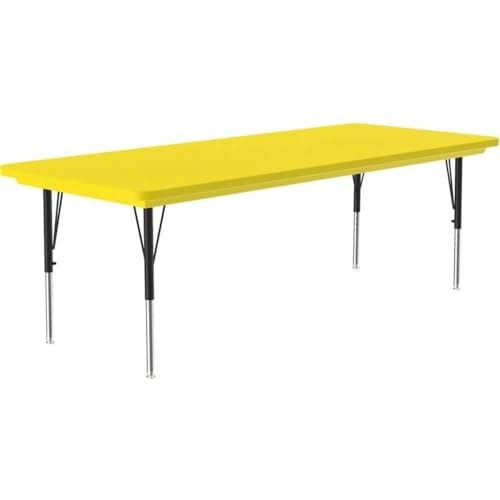 Pemberly Row 30" x 72" Contemporary Plastic & Metal Activity Table Yellow