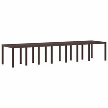 LPERTGFHU 17 Pcs Garden Dining Set, Brown PP Patio Table and 16 Chairs for Outdoor Entertaining, Weather-Resistant Dining Furniture for Large Groups