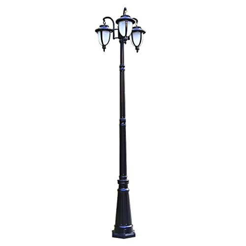 Post Lights Outdoor Lamp Post Lights Outdoor, Lamp Post Lights Outdoor, 320cm Outdoor Triple-Head Classic Lamp Post Light, Garden Pole Street Light,Thick Aluminum lamp Body, White Glass lampshade