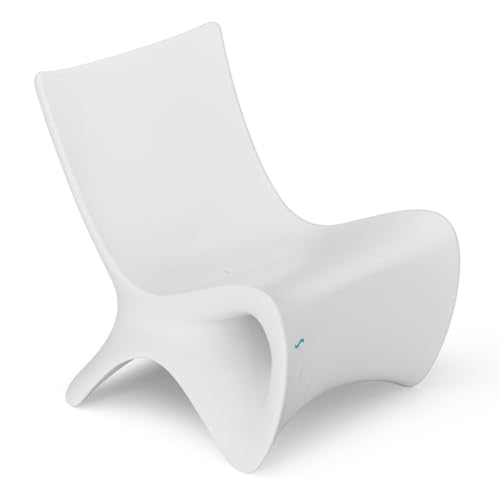 Sturdy Essentials Ledge Autograph Resin Pool Chair for Use in Pool Depths 0-12" or Out of Water | White