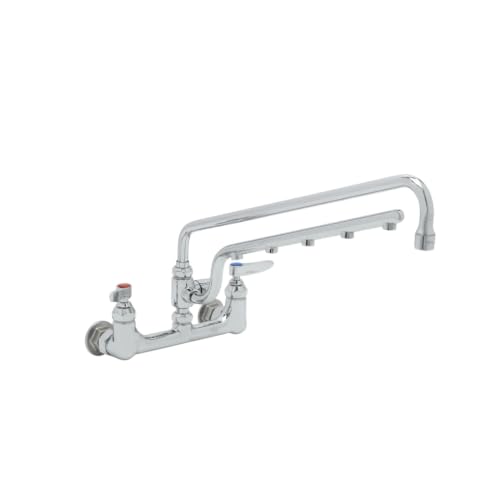 B-0230-U18-CR ULTRARINSE 8" Wall Mount Mixing Faucet, 18" Swing Nozzle, 16" 1.5 GPM Sprayer Arm, Quarter-Turn Cerama Cartridge w/Check Valves, Lever Handles & 1/2" NPT Female Inlets