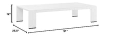 Modway Tahoe Patio Aluminum Coffee Table with White Finish EEI-5677-WHI