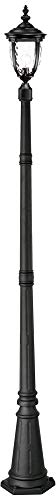 Bellagio 95 3/4" High Black Outdoor Post Light with Flat Base Pole