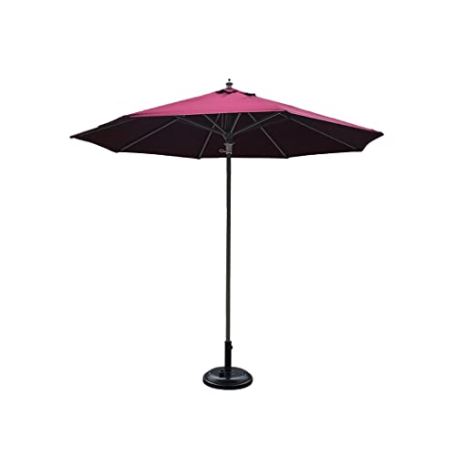 Outdoor Umbrellas 2.7 Meters Center Column Solid Wood Umbrellas Courtyard Garden Umbrellas Hotel Dining Umbrellas (Color : Pink)