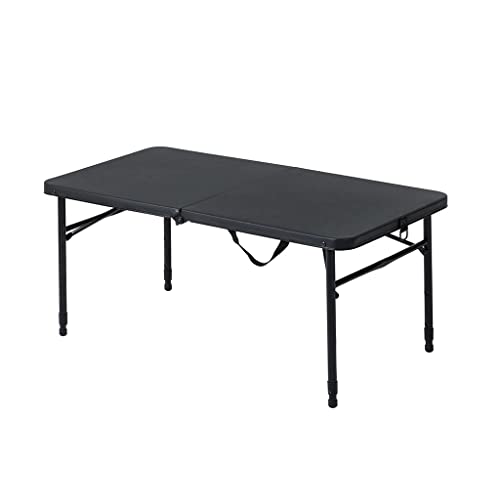 AFPSDLFJDLS Plastic Adjustable Height Fold-in-Half Folding Table Camping Foldable Picnic